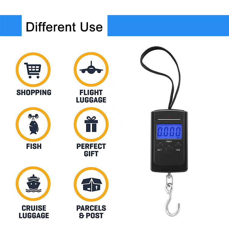 WeiHeng Mini Portable Electronic Scale Digital Luggage Scale Fish Scale  with Zero Tracking And Tare Function 150kg Double-range Scale Digital  Hanging Scale